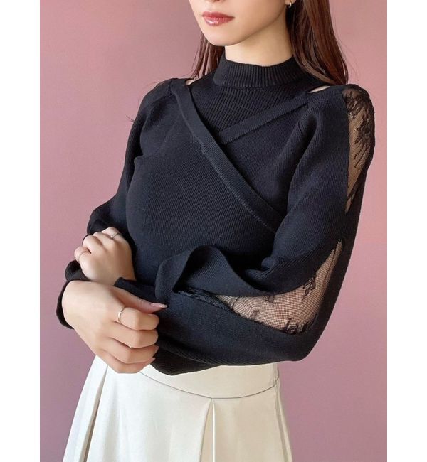 RESEXXY「レイヤードデザインニット」|ニット・セーター|ブラック