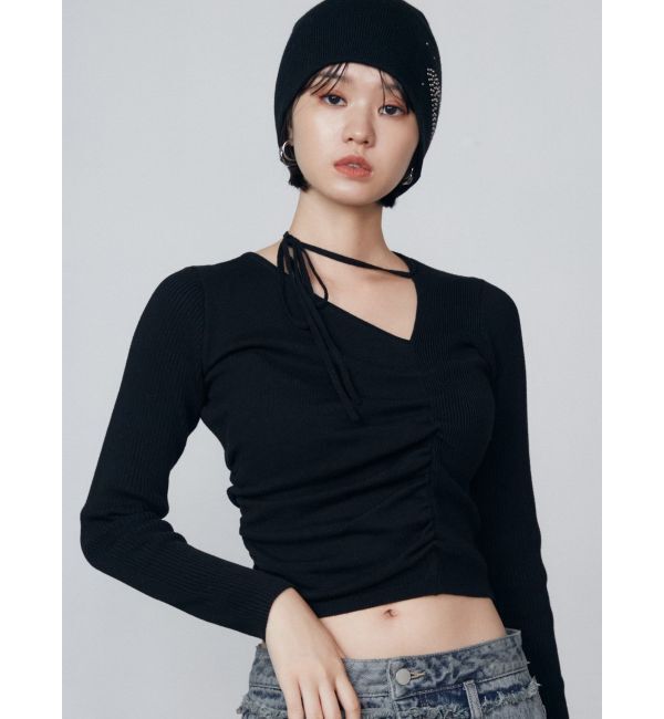 EMODA「チョーカーギャザーフィットニット」|ニット・セーター|