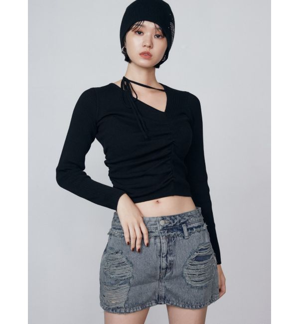 EMODA「チョーカーギャザーフィットニット」|ニット・セーター|