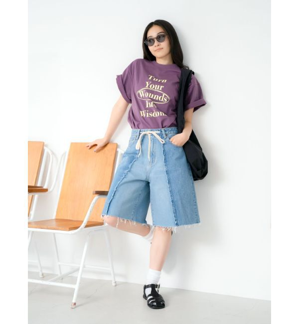 Ungrid「ヴィンテージウォッシュロゴビッグTee」|Tシャツ・カットソー|