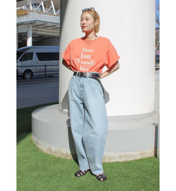 Ungrid「ヴィンテージウォッシュロゴビッグTee」|Tシャツ・カットソー|