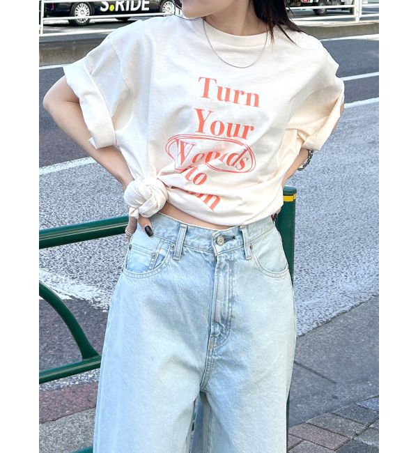 Ungrid「ヴィンテージウォッシュロゴビッグTee」|Tシャツ・カットソー|