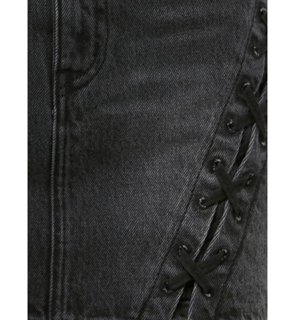 GYDA「ハイウエスSIDEサイドレースアップデニムスカートライクショートパンツ」|スカート|