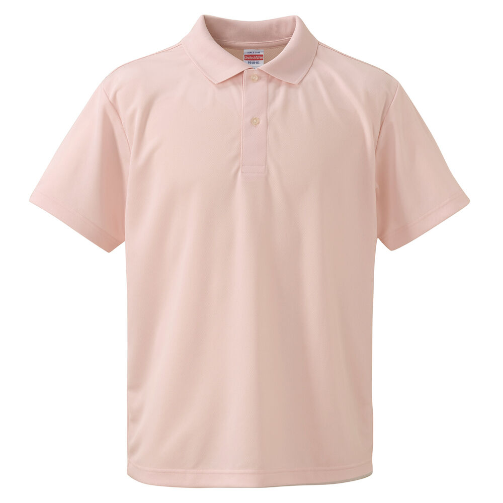 BACKYARD FAMILY「ユナイテッドアスレ ポロシャツ 通販 半袖 レディース メンズ 無地 スポーツ 薄手 おしゃれ」|ポロシャツ|ピンク3
