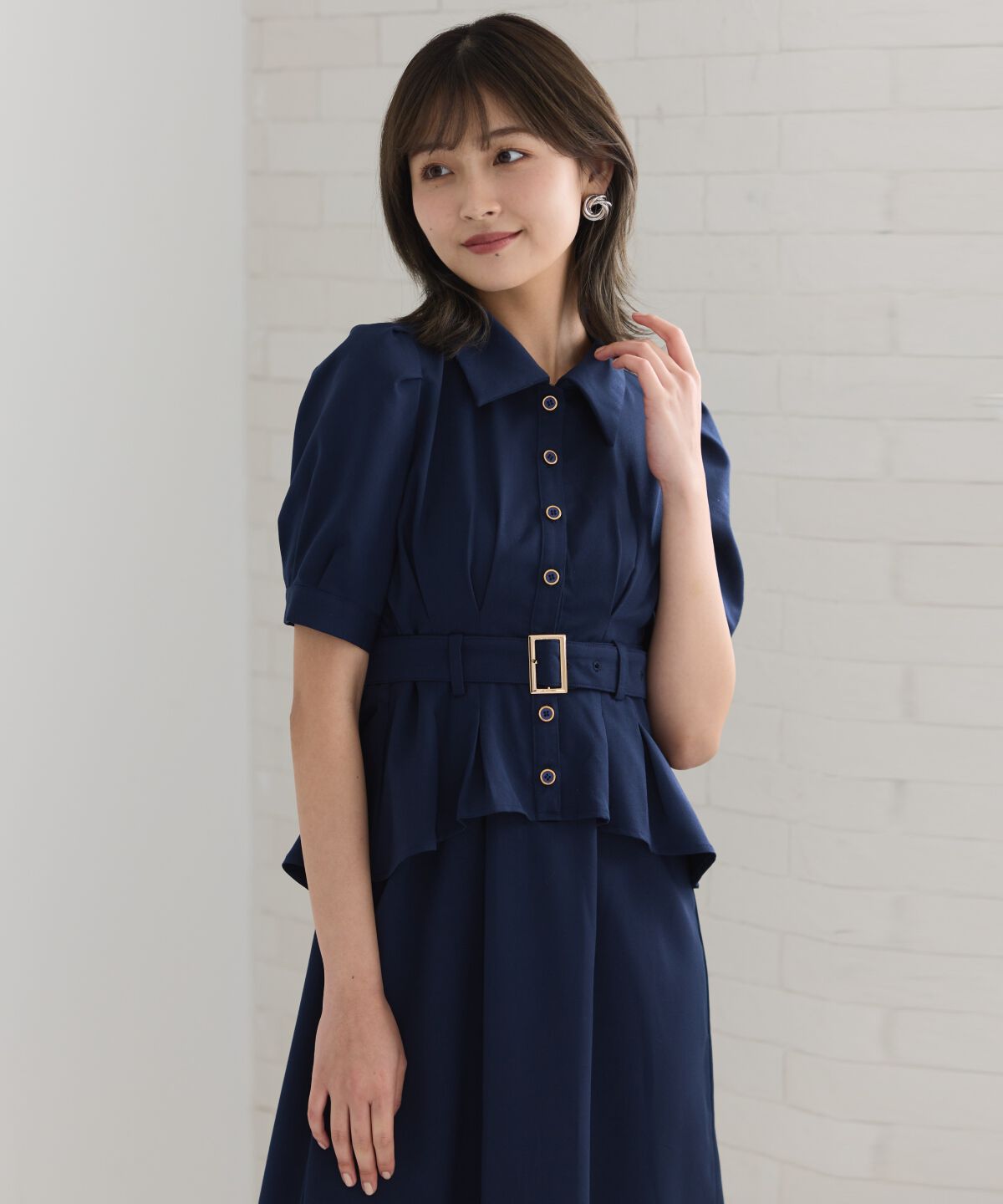 REDYAZEL「ペプラムシャツワンピース」|ワンピース|