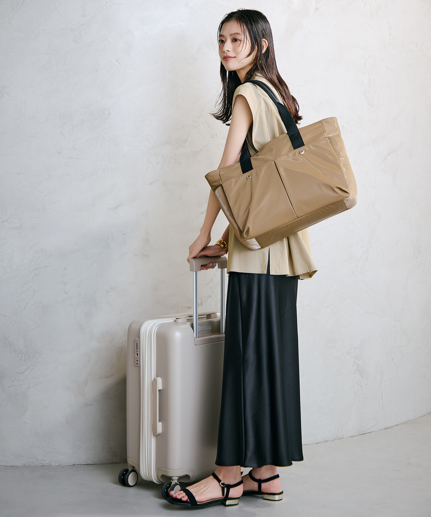 TOPKAPI BREATH「【Breath TOPKAPI】Train 防水ポリエステル ビッグ トートバッグ / 8ポケット/ キャリー対応」|トートバッグ|