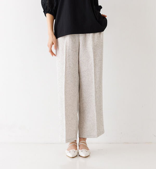 abahouse mavie「【セットアップ対応】ライトツィードワイドパンツ」|その他|アイボリー