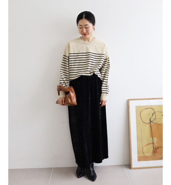  「《WEB限定アイテム》パネルボーダーワイドシルエットニット」|ニット・セーター|