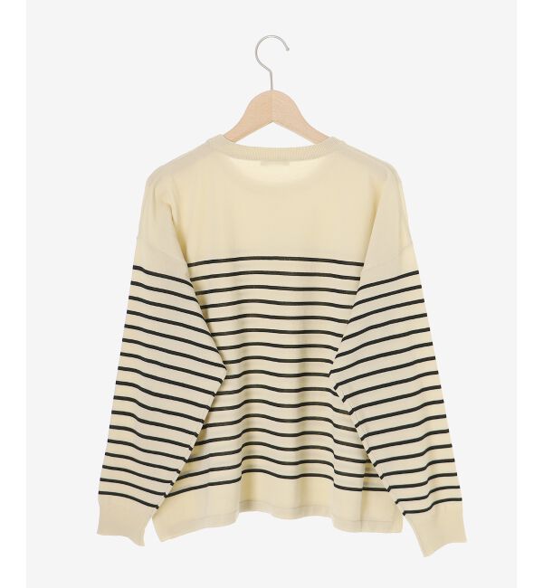  「《WEB限定アイテム》パネルボーダーワイドシルエットニット」|ニット・セーター|