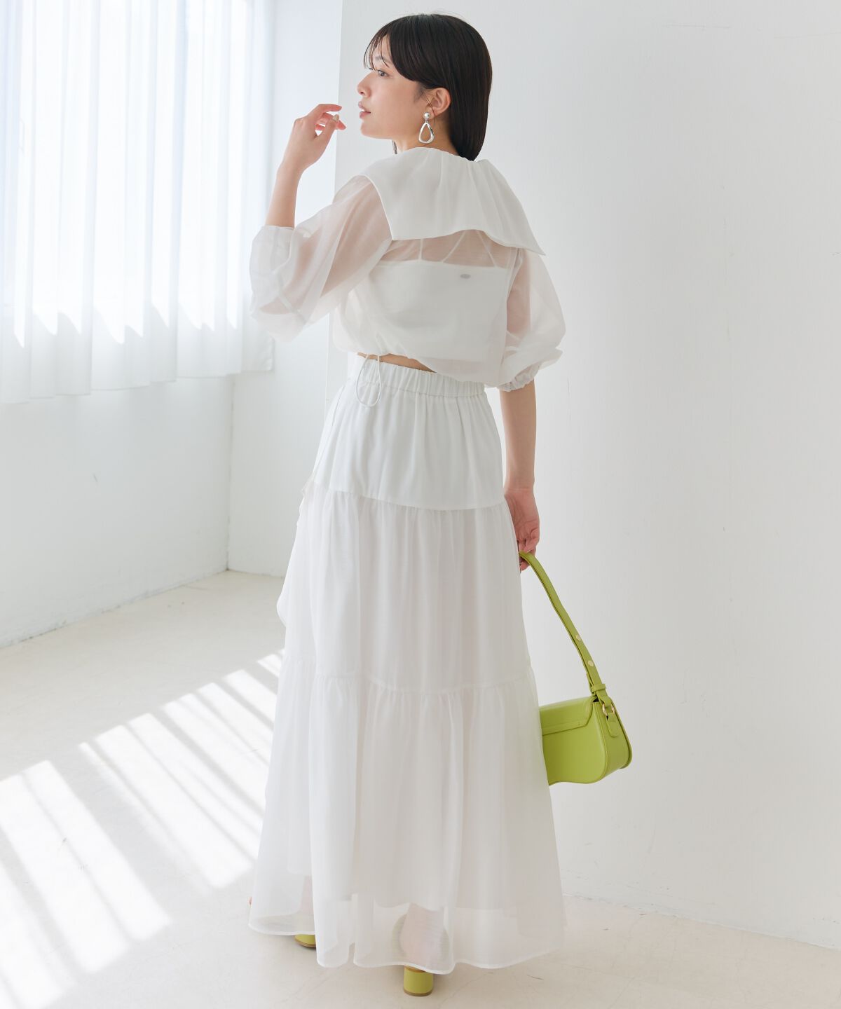 アンドクチュール「オーガンジーBIGカラーパーカー」|パーカー|