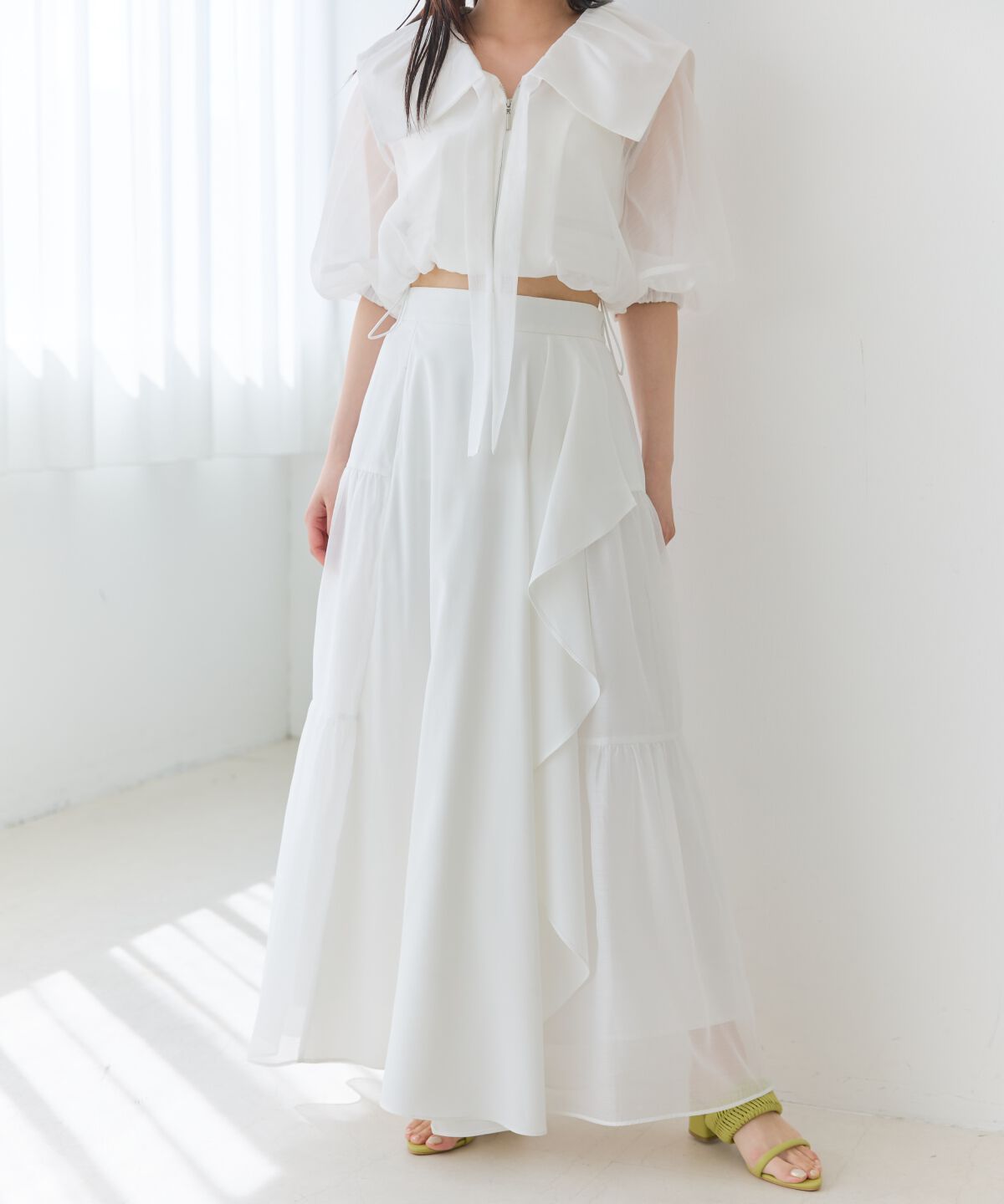 アンドクチュール「オーガンジーBIGカラーパーカー」|パーカー|