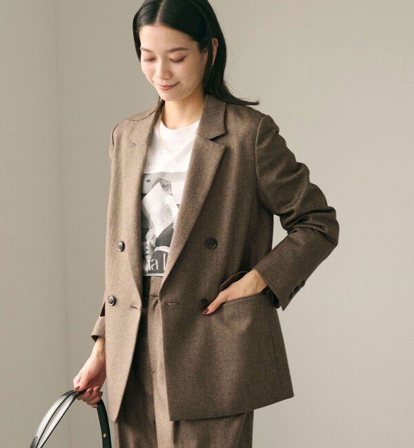 ホームスパン ダブル ジャケット ストレッチ（UNITED ARROWS green