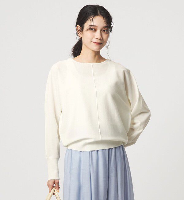 UNITED ARROWS green label relaxing「ブライト フォルム ドルマン プルオーバー ニット」|ニット・セーター|OFF WHITE
