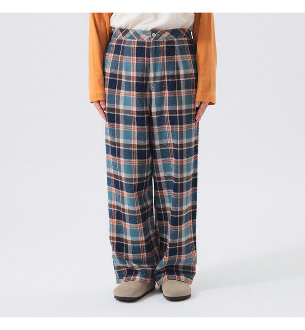 BEAMSBOY「ワーク チェック イージーパンツ」|チノ|