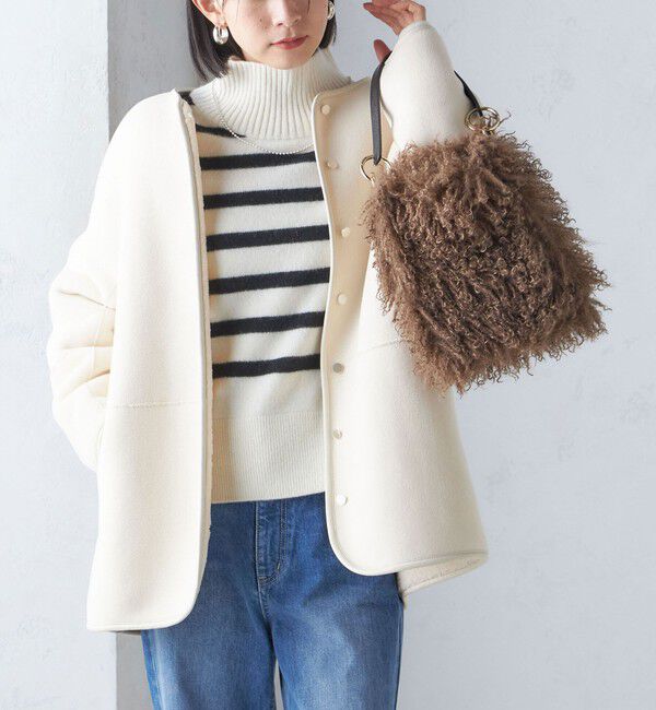 リバーシブル ボア × フリース ブルゾン SHIPS WOMEN 手洗い可能〉リバーシブル ボア × フリース ブルゾン（SHIPS for women