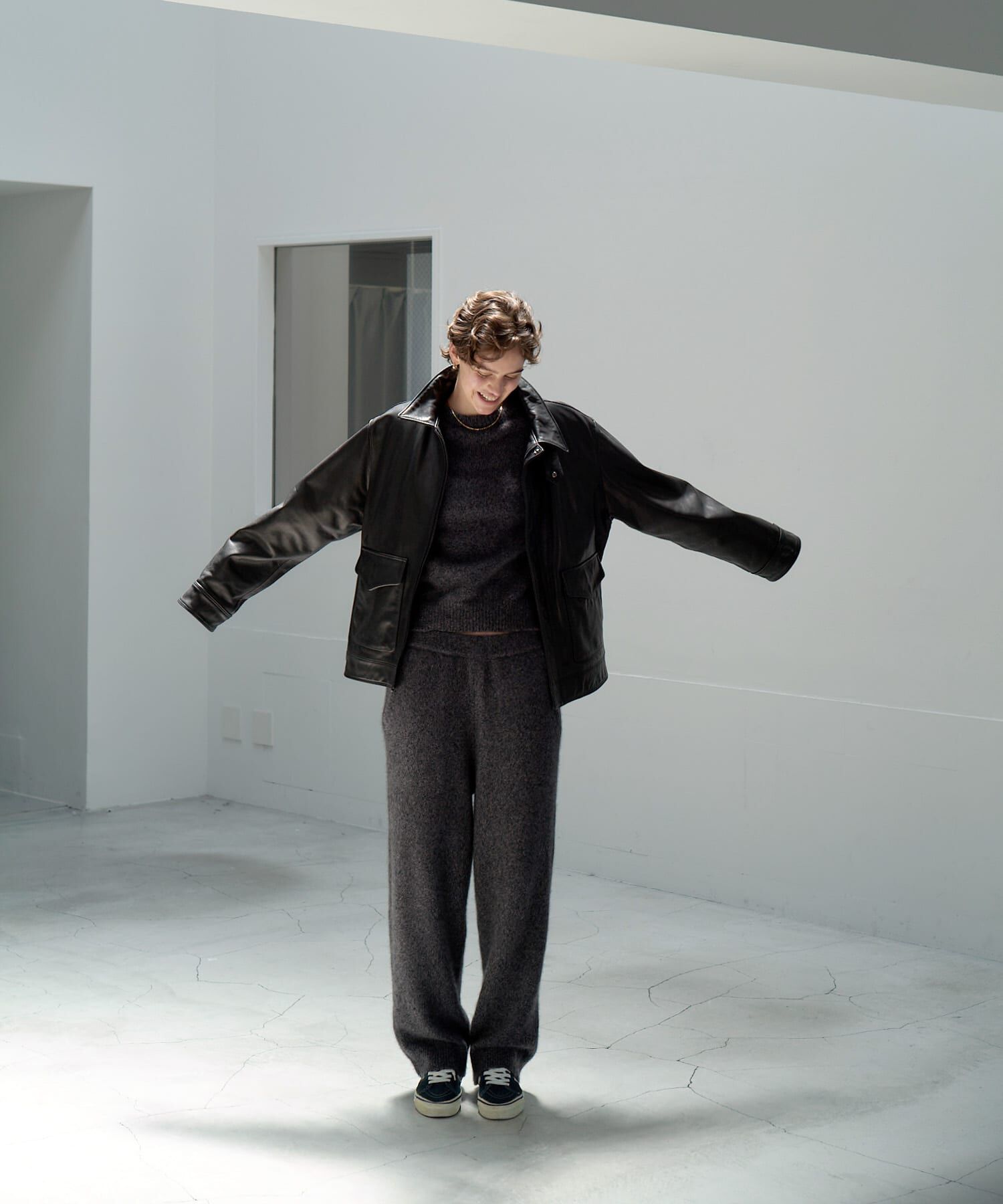 URBAN RESEARCH「new basic　CASHMERE SILK MOULINE CREW-NECK KNIT」|ニット・セーター|