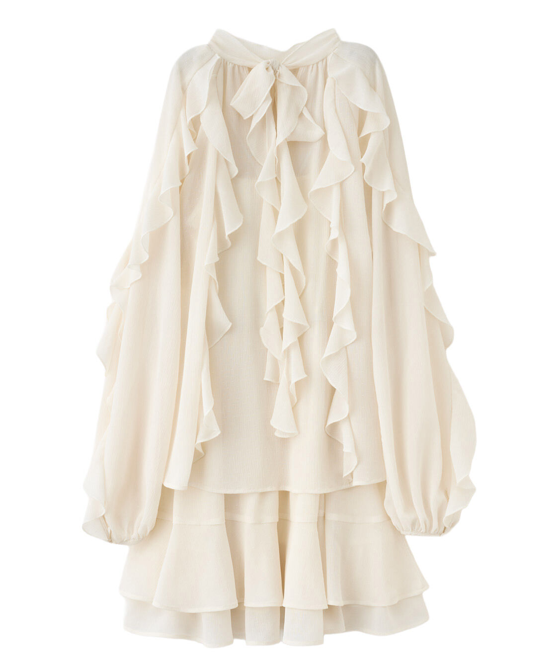 岡崎紗絵さんコラボ】カスケードボウタイフリルミニワンピース（COCO