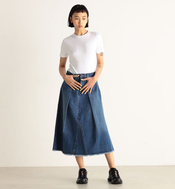 Edition「コットンデニム フレアスカート」|フレア|