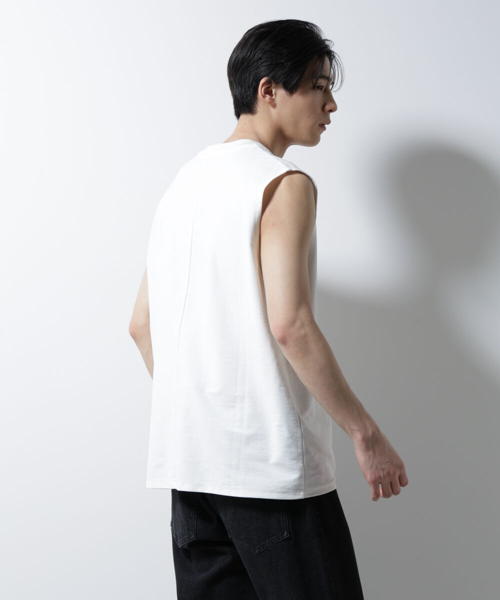 nano･universe「「MC」coveross(R)ツイル調 冷感プレーティング天竺ノースリーブ」|Tシャツ・カットソー|