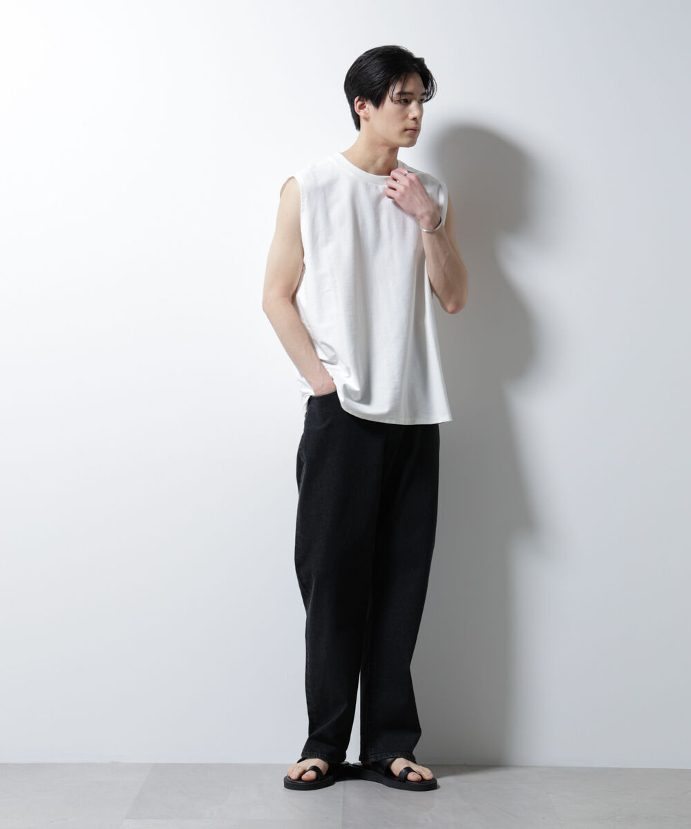 nano･universe「「MC」coveross(R)ツイル調 冷感プレーティング天竺ノースリーブ」|Tシャツ・カットソー|