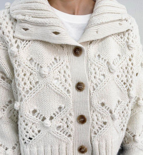 fredy emue「ポップコーンハイネックカーディガン」|ニット・セーター|