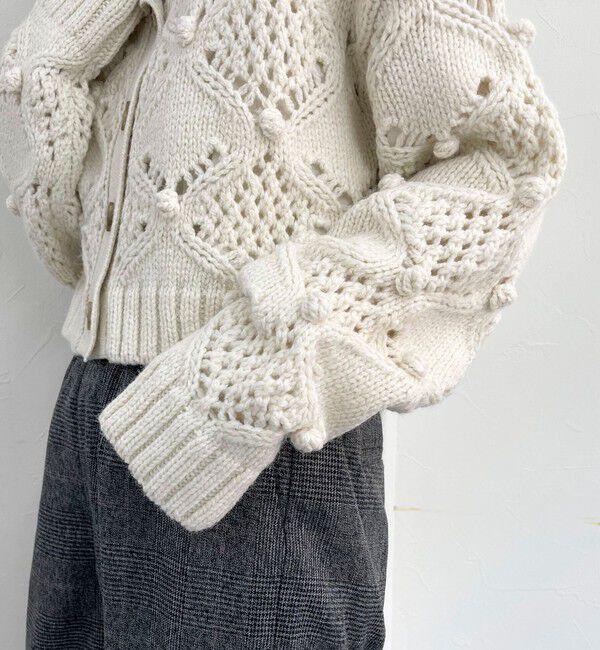 fredy emue「ポップコーンハイネックカーディガン」|ニット・セーター|