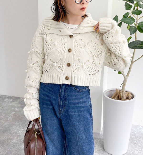 fredy emue「ポップコーンハイネックカーディガン」|ニット・セーター|