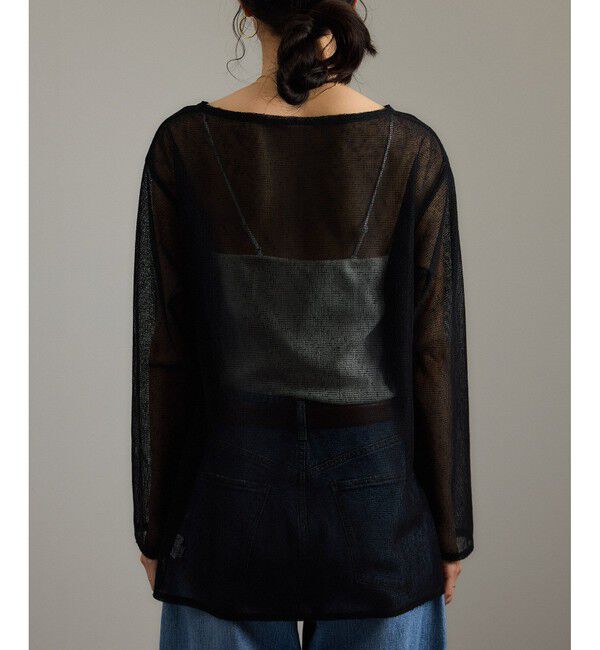 SALON adam et rope'「リネンブレンドメッシュロングスリーブプルオーバー」|ニット・セーター|