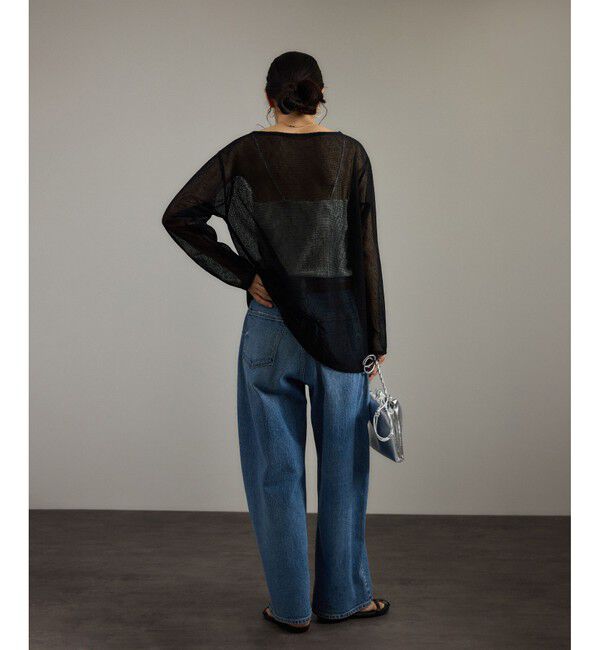 SALON adam et rope'「リネンブレンドメッシュロングスリーブプルオーバー」|ニット・セーター|