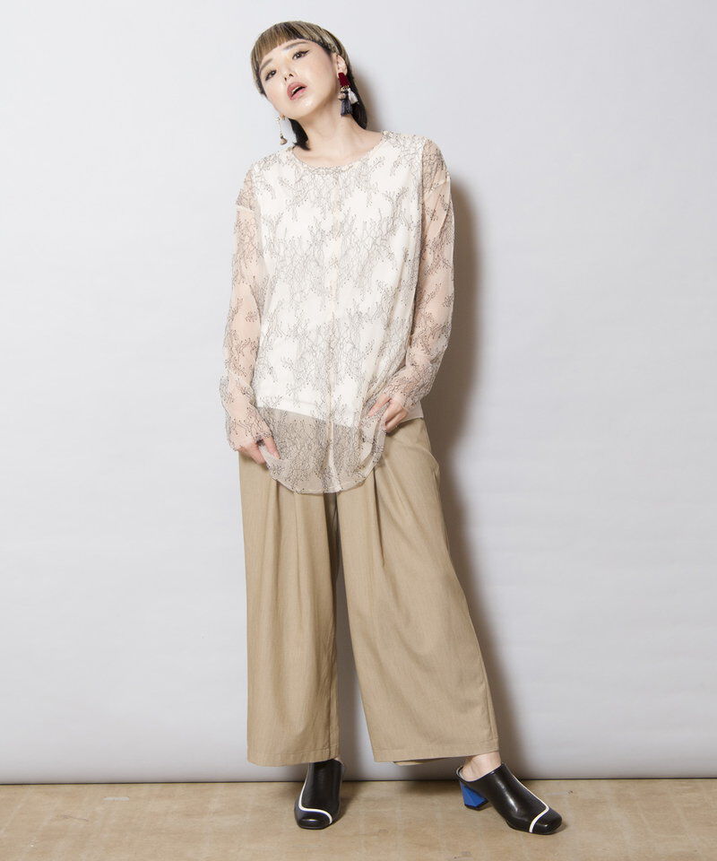  「レースレイヤードプルオーバー」|Tシャツ・カットソー|
