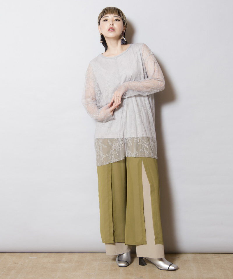  「レースレイヤードプルオーバー」|Tシャツ・カットソー|