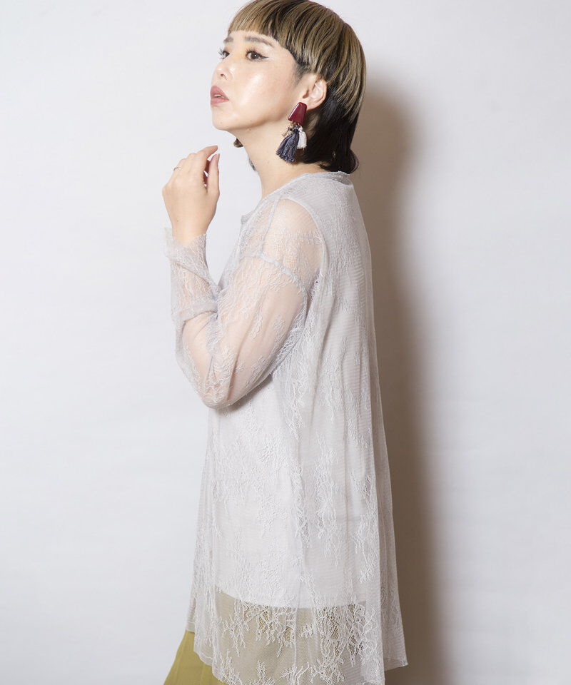  「レースレイヤードプルオーバー」|Tシャツ・カットソー|