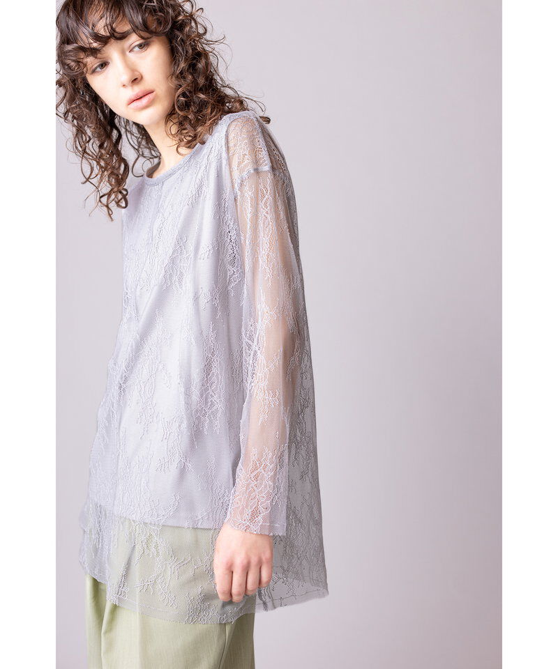  「レースレイヤードプルオーバー」|Tシャツ・カットソー|