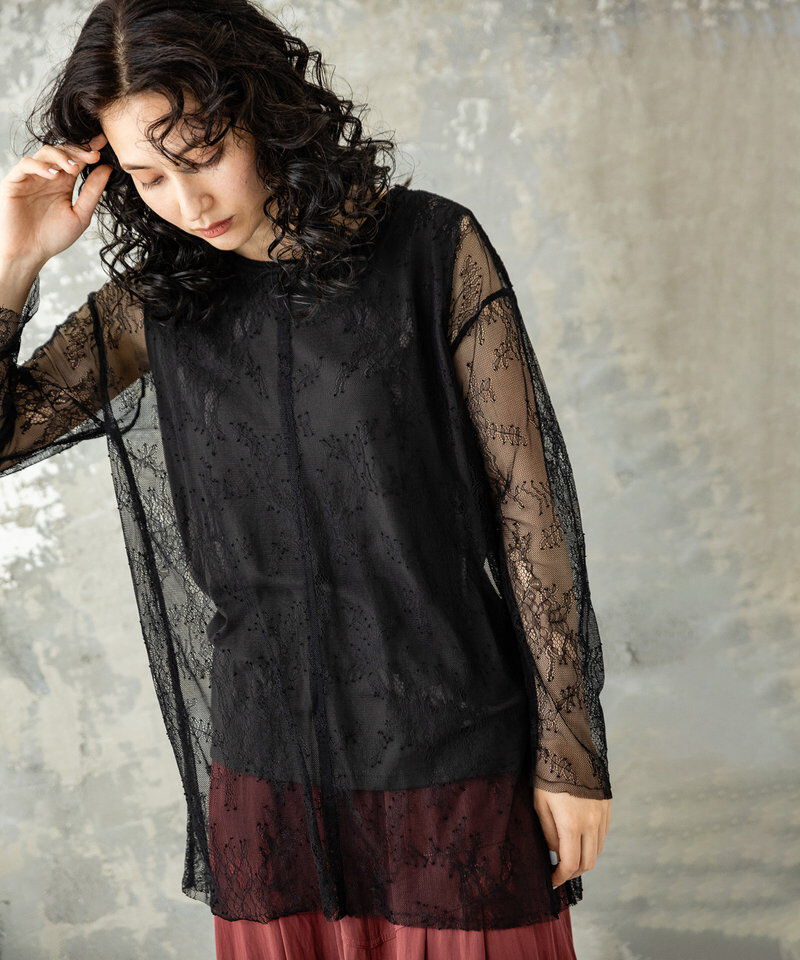  「レースレイヤードプルオーバー」|Tシャツ・カットソー|