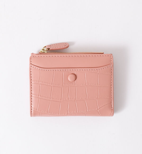 Rouge vif「【mieux un】クロコ風型押しミニウォレット」|財布|ピンク