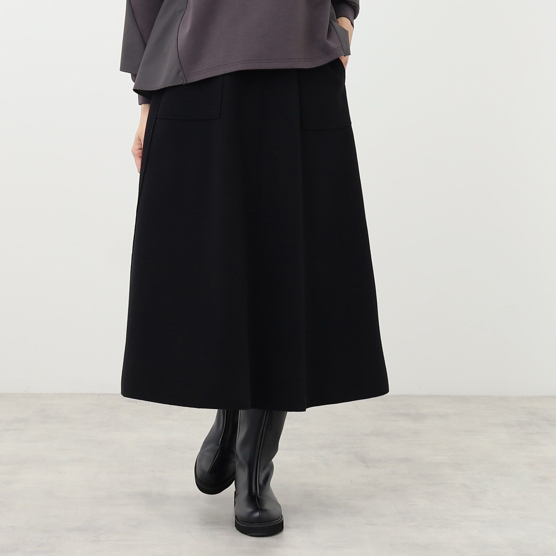 Reflect「【E‐QUALITY】エアリーAラインスカート」|スカート|ブラック(019)