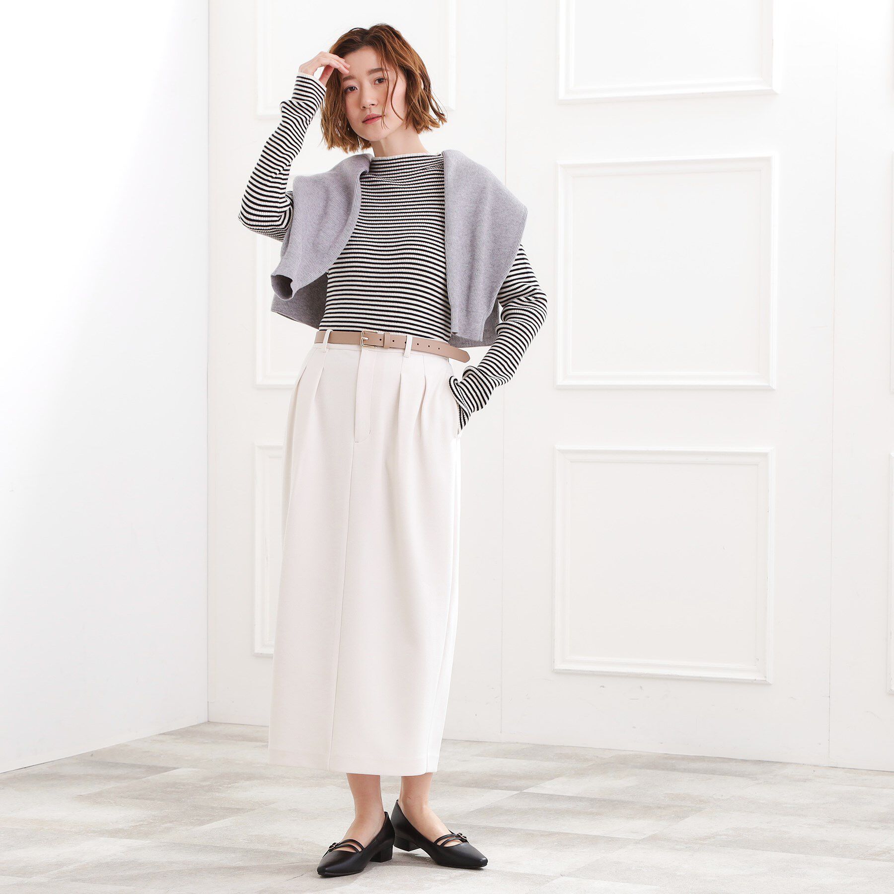 grove「ベーシックリブニットプルオーバー」|ニット・セーター|