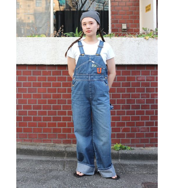 Ungrid「Lee別注 ワッペンデザインデニムサロペット」|オールインワン|ブルー