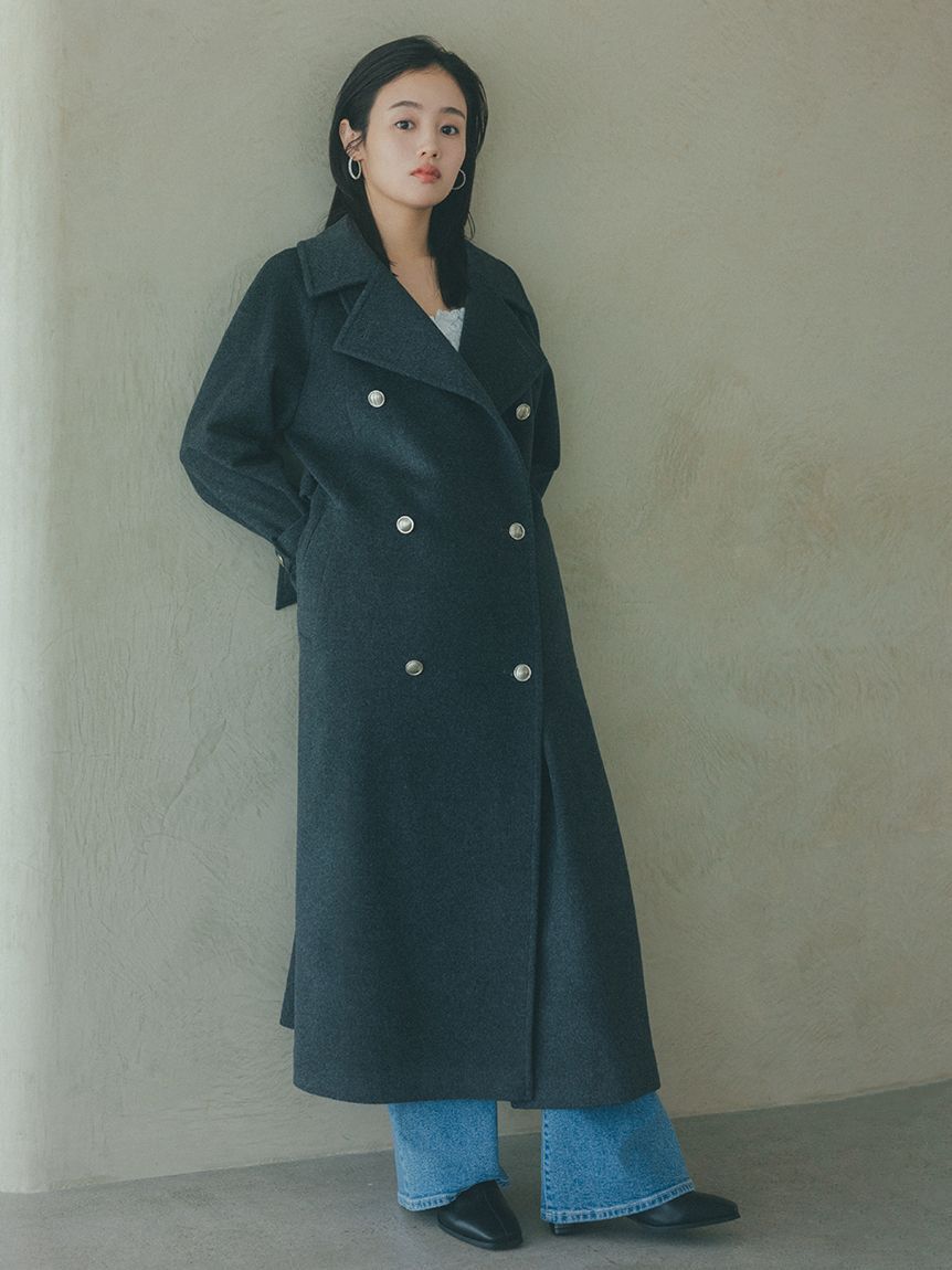 ウールカシミヤスタンドカラーコート【カンヘウォン着用】（SNIDEL