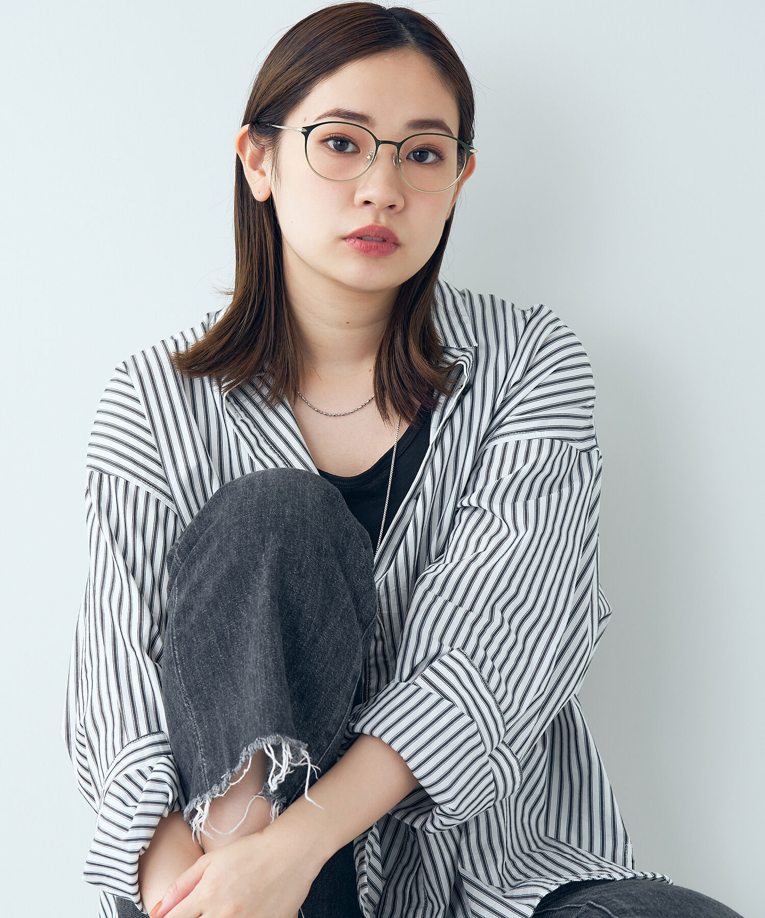  「ボストン型 メガネ｜丸みのあるメタルのボストンフレーム/CLASSIC レンズ交換券付き」|メガネ|グリーン