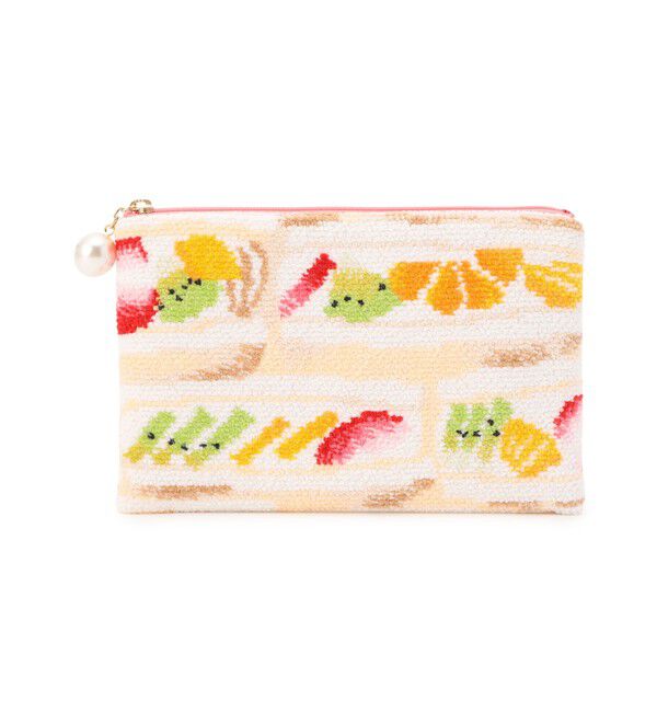 LOVERARY BY FEILER「フルーツサンド　フラットポーチ　L/FRS-223095」|ポーチ|クリーム