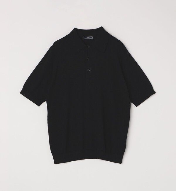 SHIPS「SHIPS: シー アイランド コットン ショートスリーブ ニット ポロシャツ」|ニット・セーター|ブラック