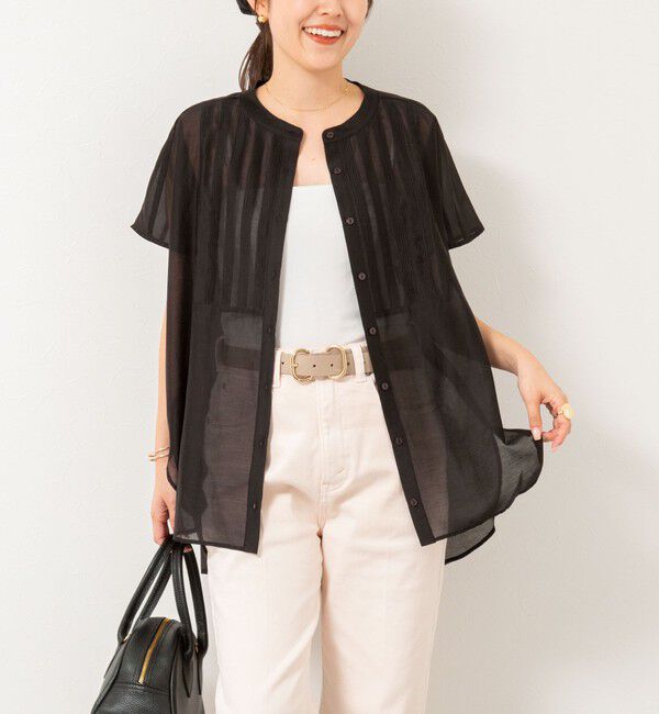 NOLLEY'S「フレンチスリーブオーバーシャツ」|シャツ・ブラウス|ブラック