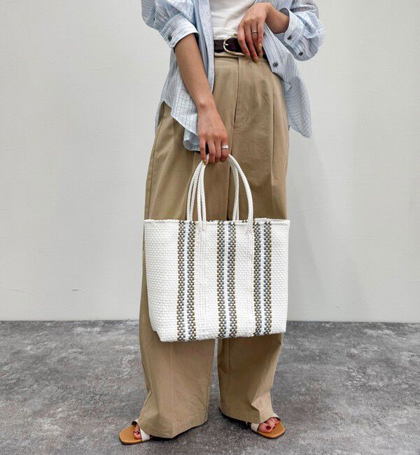 fredy emue「【MoonBird /ムーンバード】柄編みメルカドバッグ M」|かごバッグ|