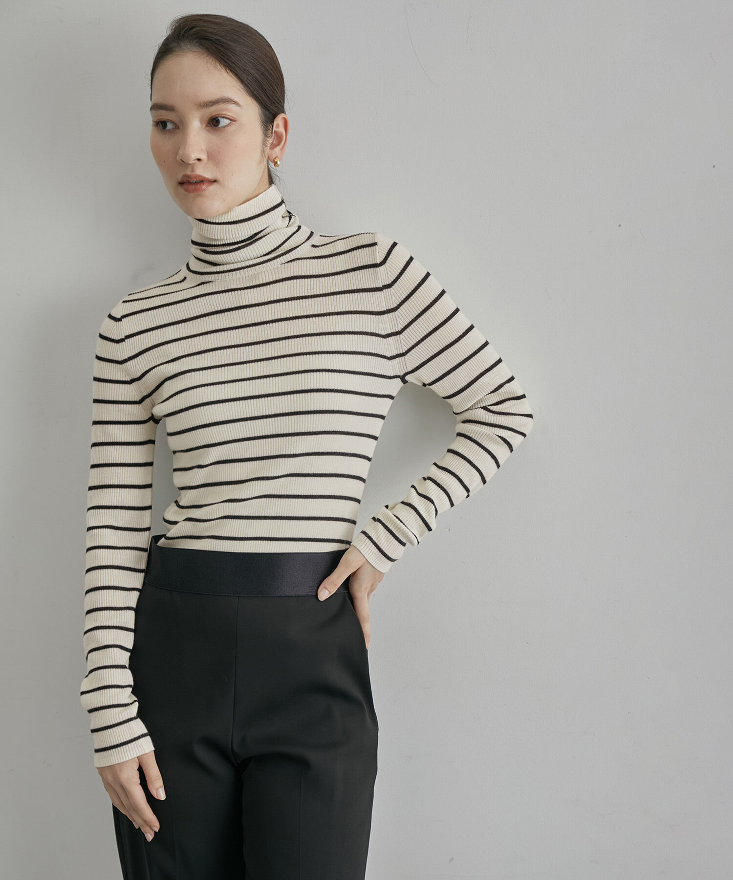 ROPE「ハイゲージタートルネックニット」|ニット・セーター|ブラック系(02)