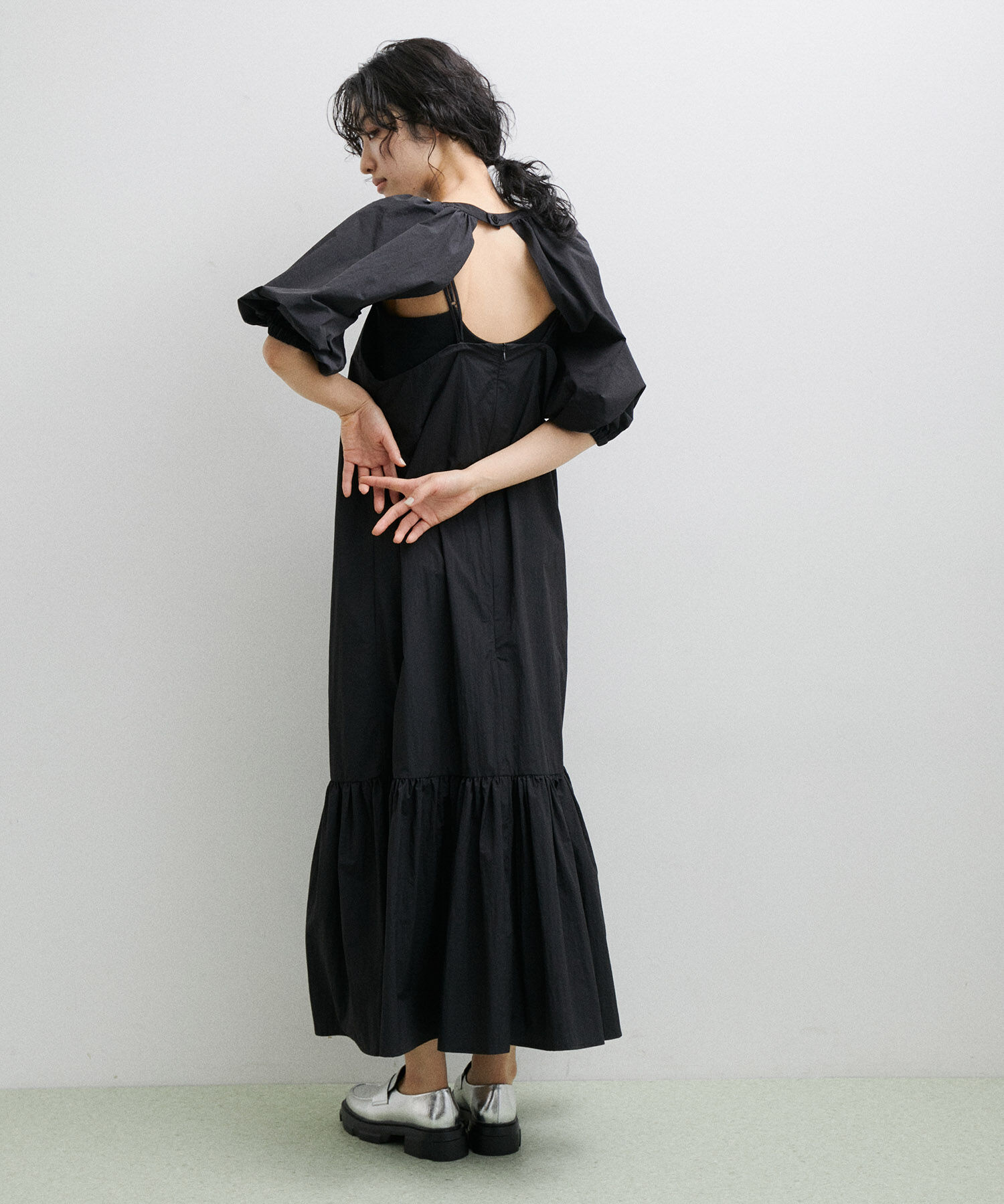 ADAM ET ROPE'「〈SETアイテム〉ボレロスリーブセットキャミワンピース」|ワンピース|