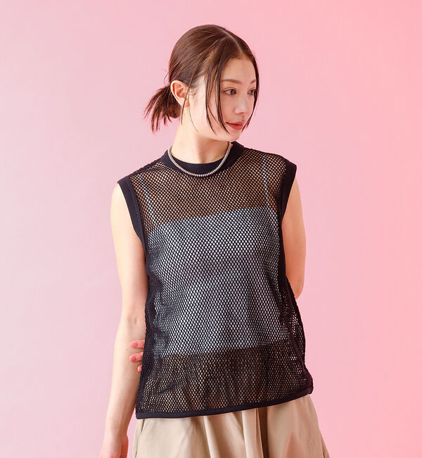 Rouge vif「【JOHNBULL/ジョンブル】メッシュノースリーブトップス / タンクトップ」|Tシャツ・カットソー|