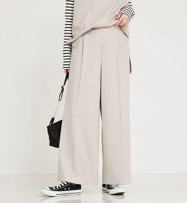 abahouse mavie「【セットアップ対応】ウォームジャージーワイドパンツ」|その他|アイボリー