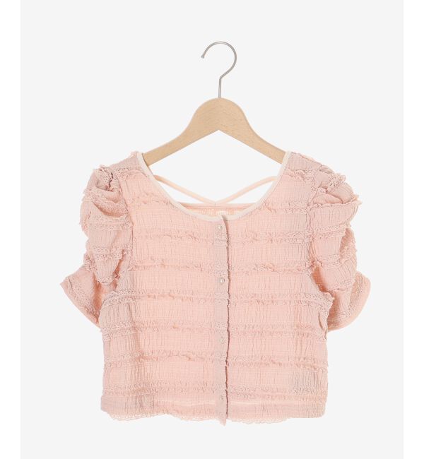  「前後2wayカットレースフリルカーデ」|カーディガン|