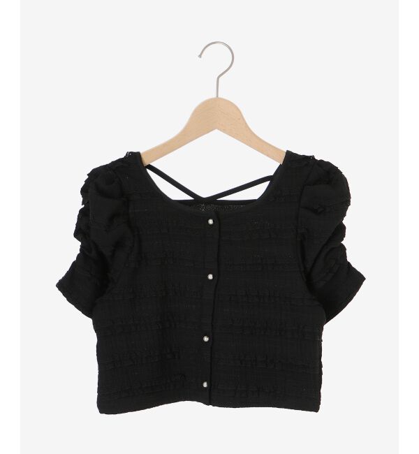  「前後2wayカットレースフリルカーデ」|カーディガン|